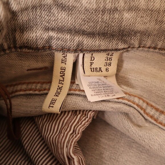 Brunello Cucinelli Monili Tab Jeans Gray Denim Barrel Cuff Kick Flare Size 6 42 - Picture 11 of 11